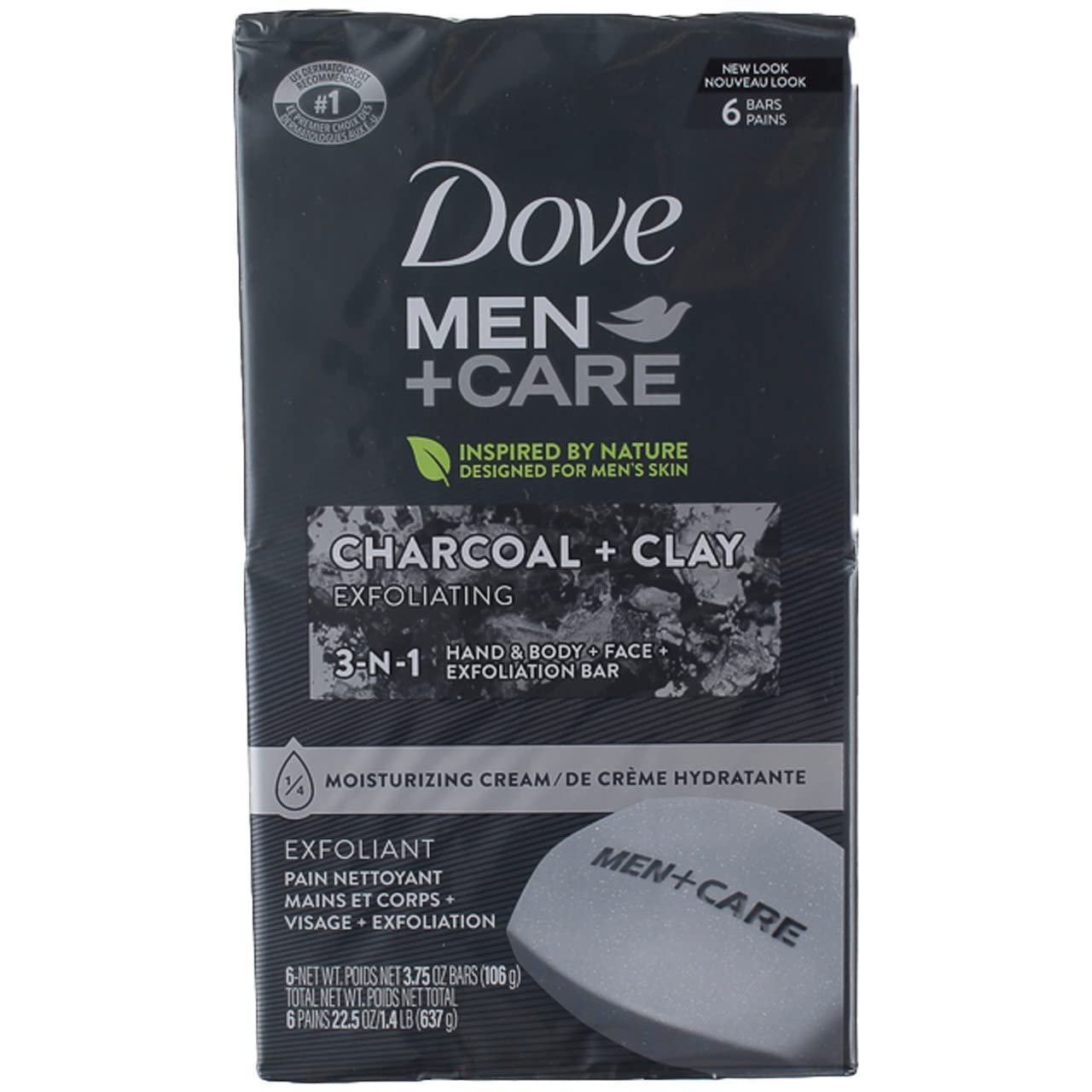 Dove Men+Care Elements barra carbon-arcilla: limpieza profunda para piel sensible
