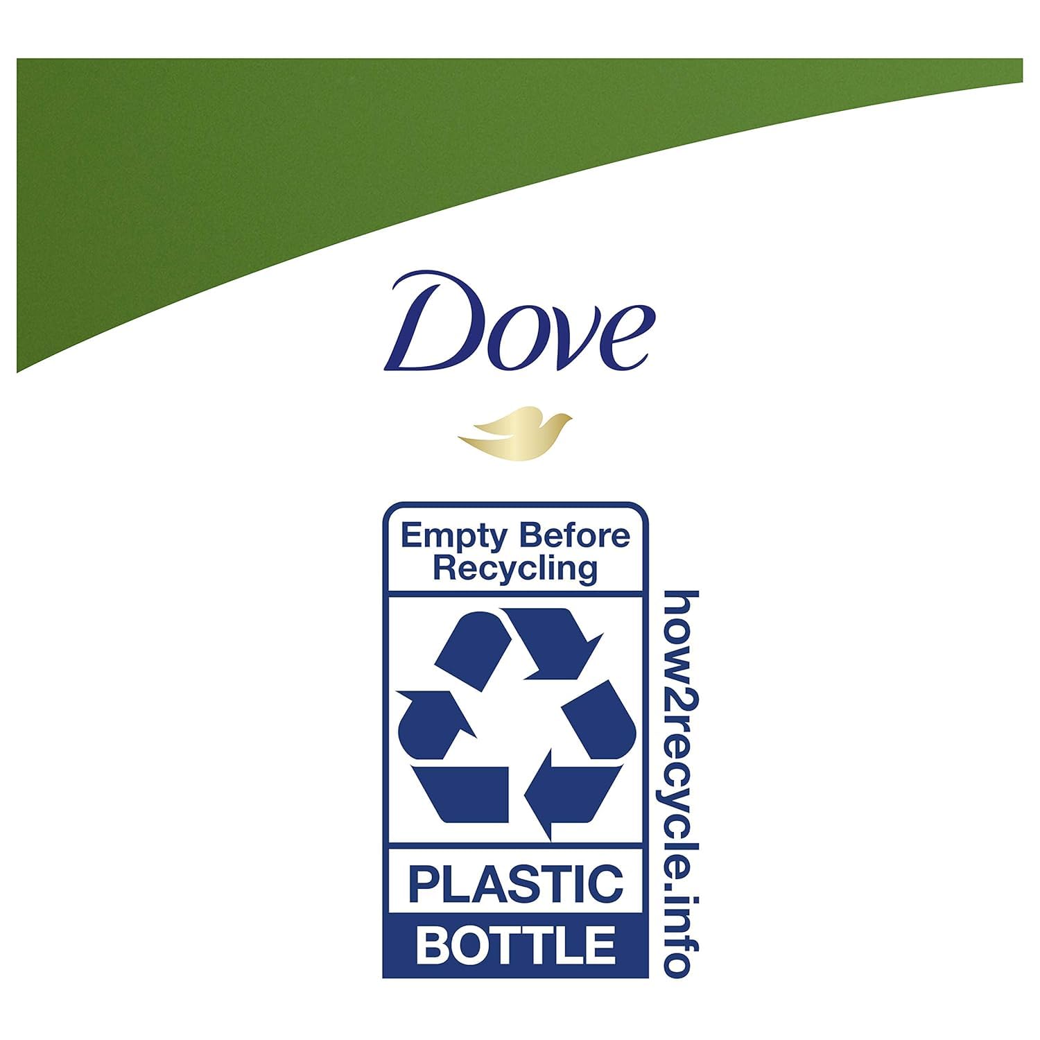 Dove Presentación del pack, tres piezas de 354 ml cada una.