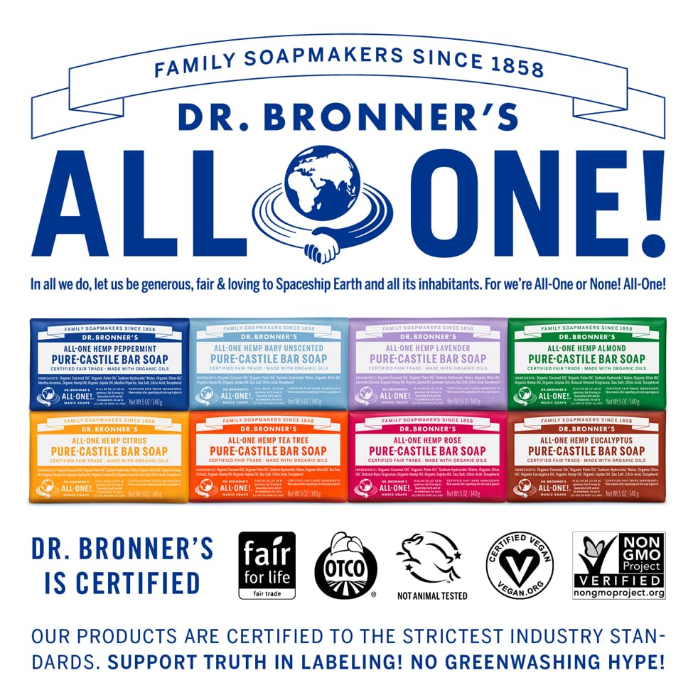 Dr. Bronner's All-One aceites orgánicos certificados para cuidado vegano