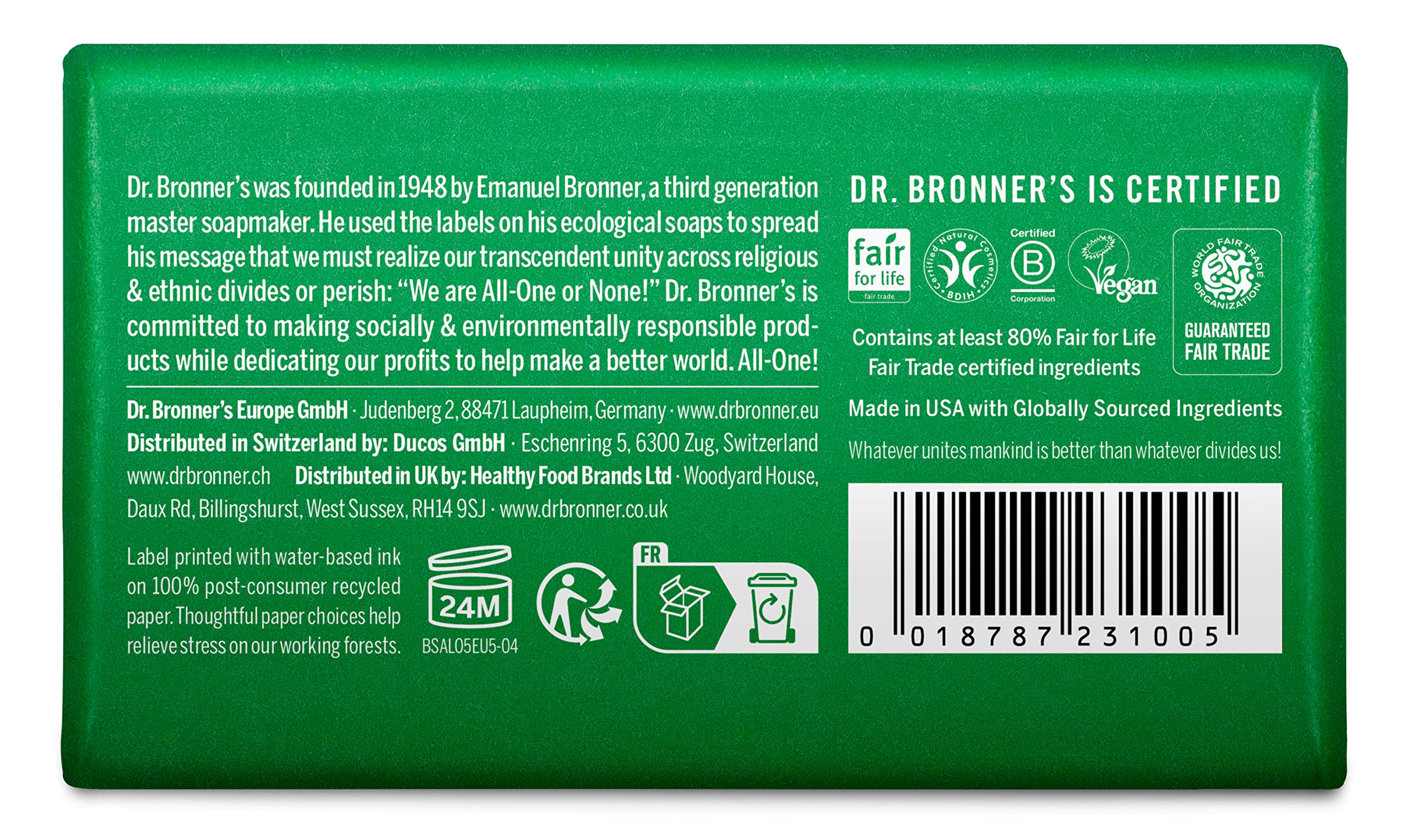 Dr. Bronner's All-One uso facial suave con jabón castile almendra