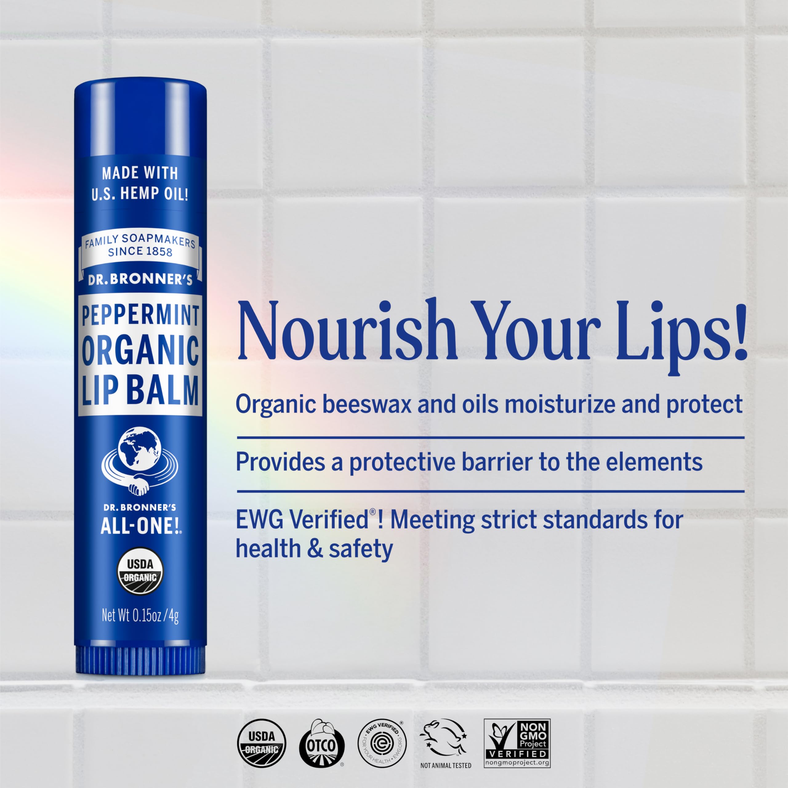 Dr. Bronner's balsamo labial naranja jengibre, aroma refrescante para labios