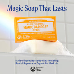 Dr. Bronner's barra cítrica con espuma densa para limpieza suave