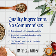 Dr. Bronner's barra cítrica para rostro y cuerpo, limpieza suave para la piel