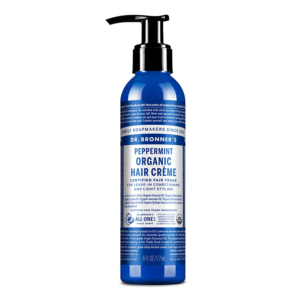 Dr. Bronner's crema para cabello equilibrio suave en el envase
