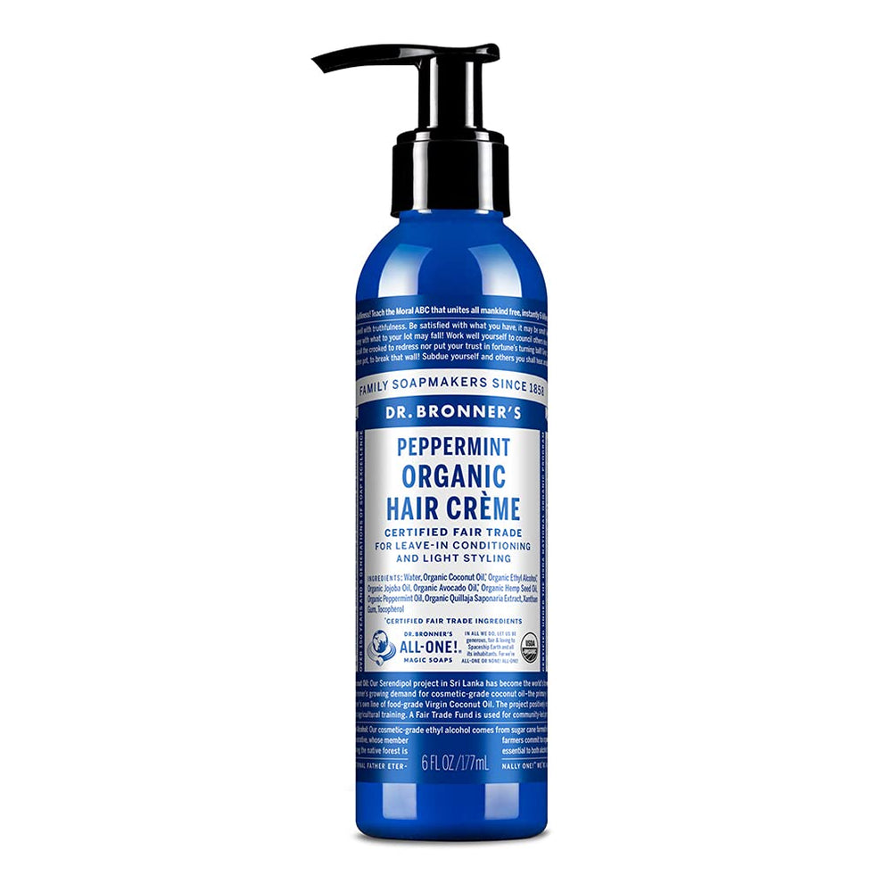 Dr. Bronner's crema para cabello equilibrio suave en el envase