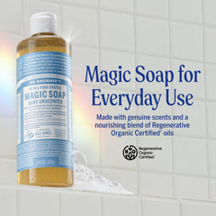 Dr. Bronner's espuma cremosa, limpieza suave y eficaz
