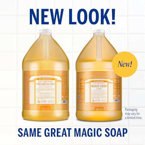Dr. Bronner's Jabon Castile cítrico, espuma generosa para limpieza diaria