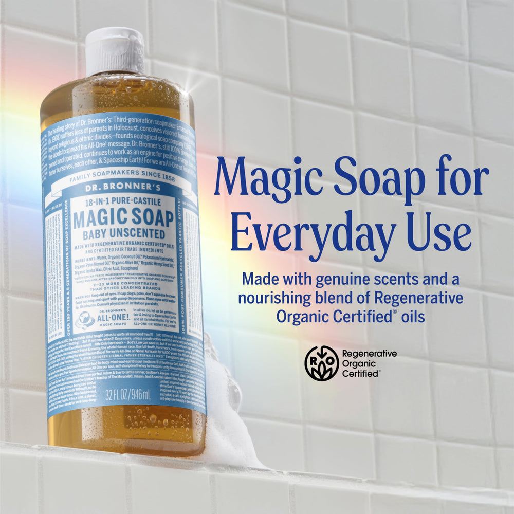 Dr. Bronner's espuma densa para ducha suave y confortable