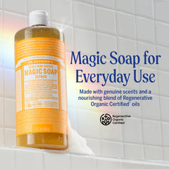 Dr. Bronner's Jabón líquido cítricos: aroma refrescante para duchas revitalizantes.