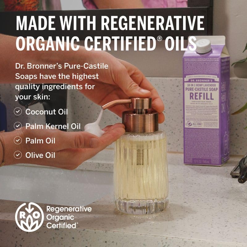 Dr. Bronner's Lavanda - aceites orgánicos certificados para limpieza suave de piel