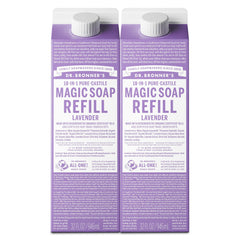 Dr. Bronner's Lavanda: jabón líquido recambio 32oz para cuerpo y hogar.
