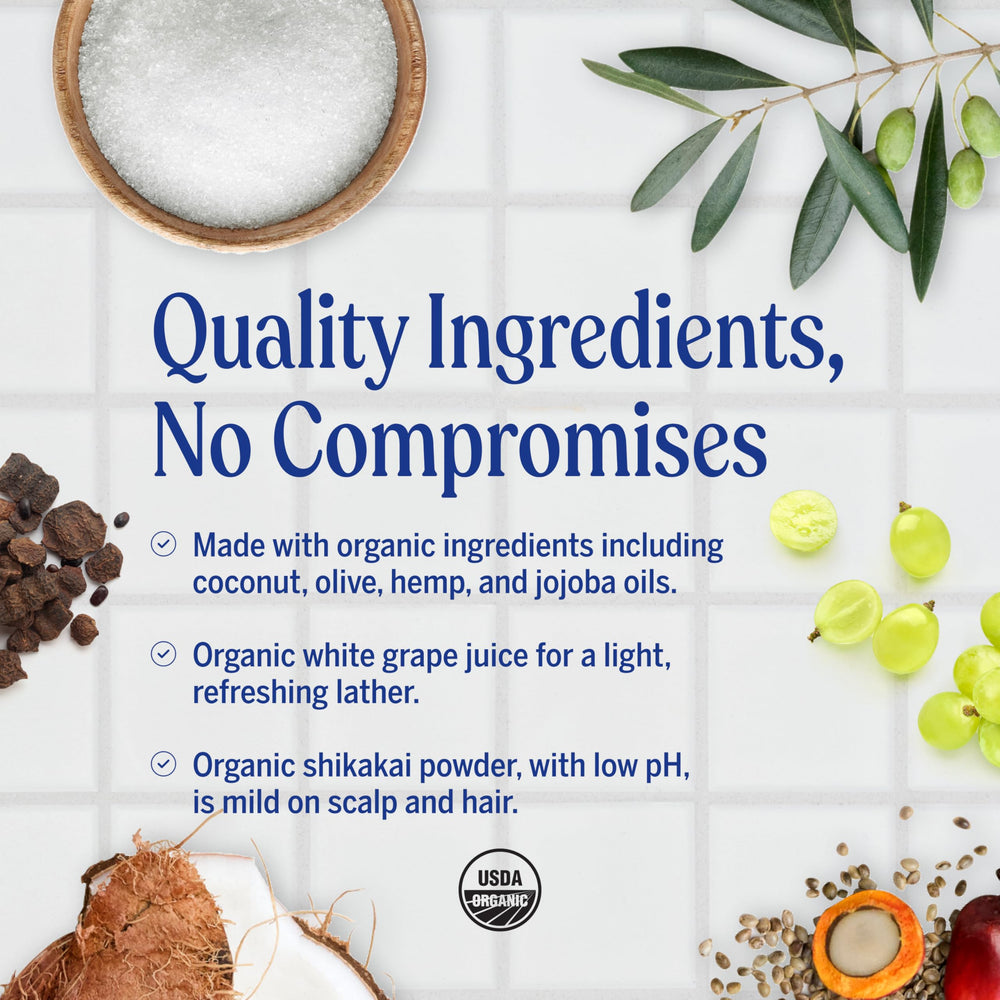 Polvo de shikakai en Dr. Bronner's, cuidado suave para piel y cabello.