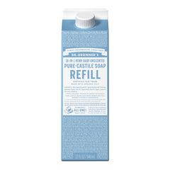 Dr. Bronner's Pure-Castile refil con envase regenerativo que reduce plástico y cuida el planeta