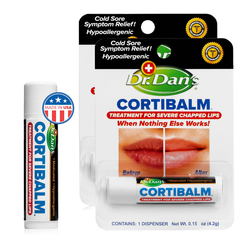 Cortibalm packaging emphasizes value and portability for families