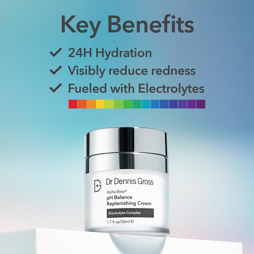 Dr Dennis Gross Alpha Beta pH Balance crema, envase visible para cuidado suave diario