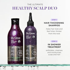 Application et massage des racines avec Dr. Groot Shampoing pour plus de volume.