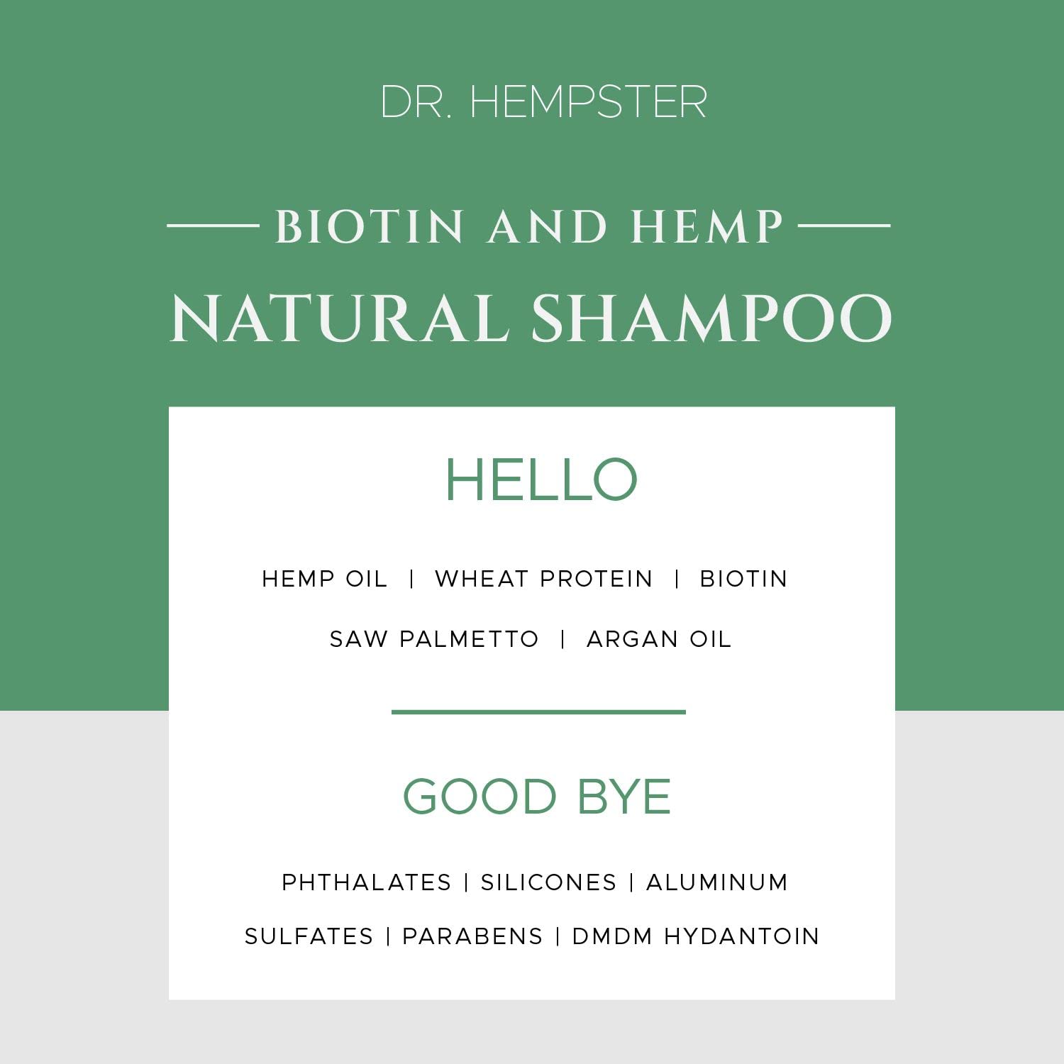 DR. HEMPSTER Saw Palmetto ingrediente natural para cuidado capilar.