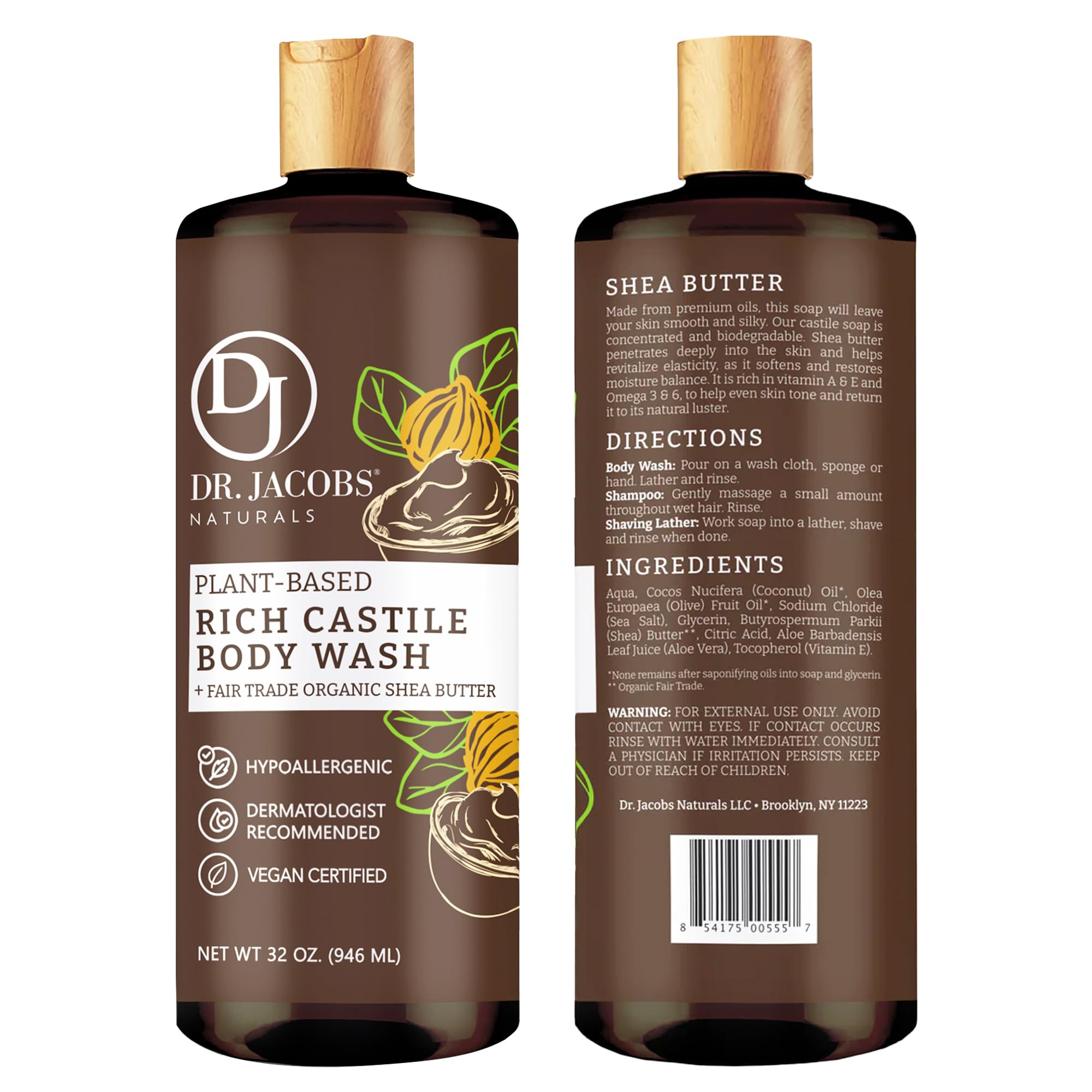 Shea Butter Wash pump shows nourishing, moisturizing lather after shower.