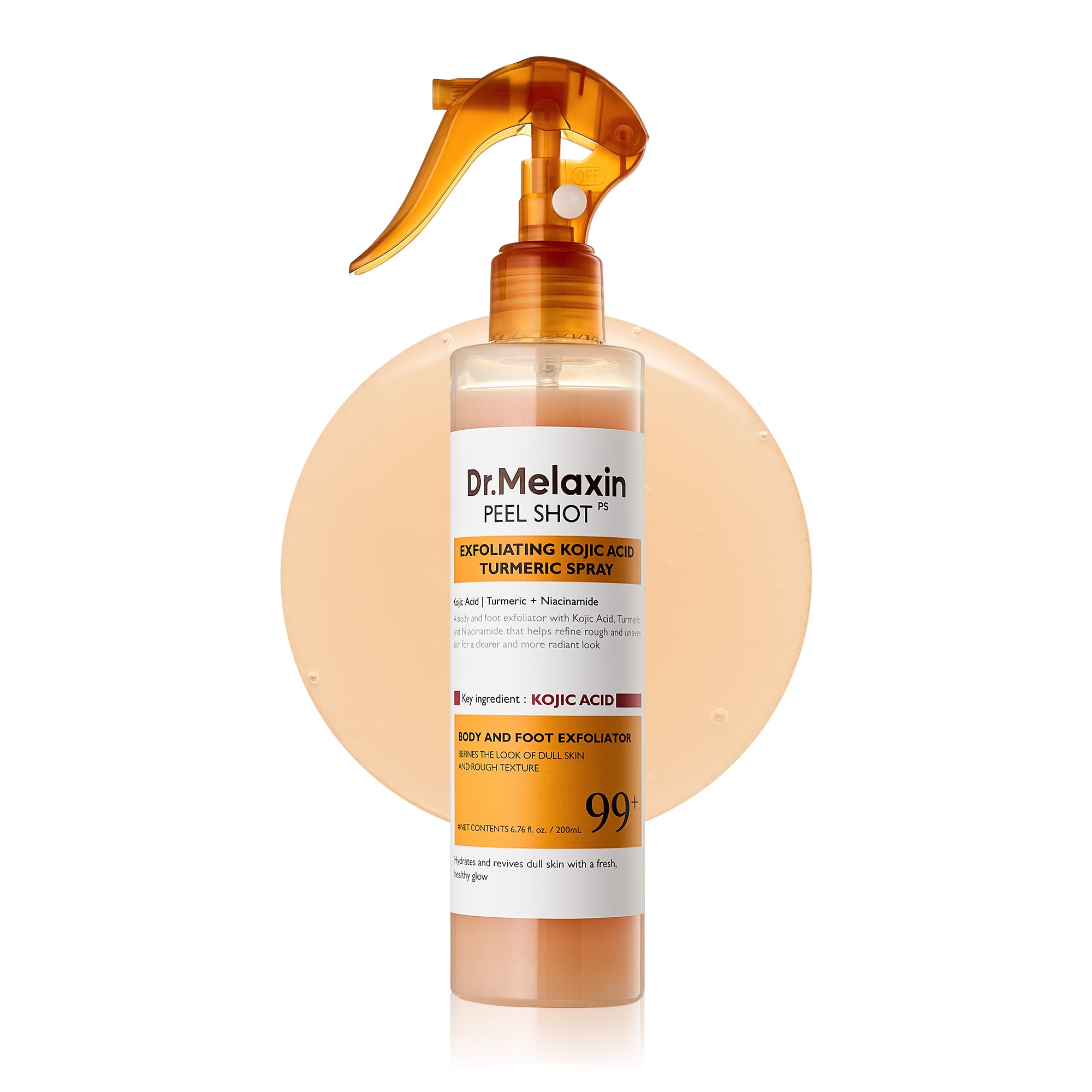 Dr.Melaxin keratina corporal, bote visible, exfoliación suave para piel sedosa.
