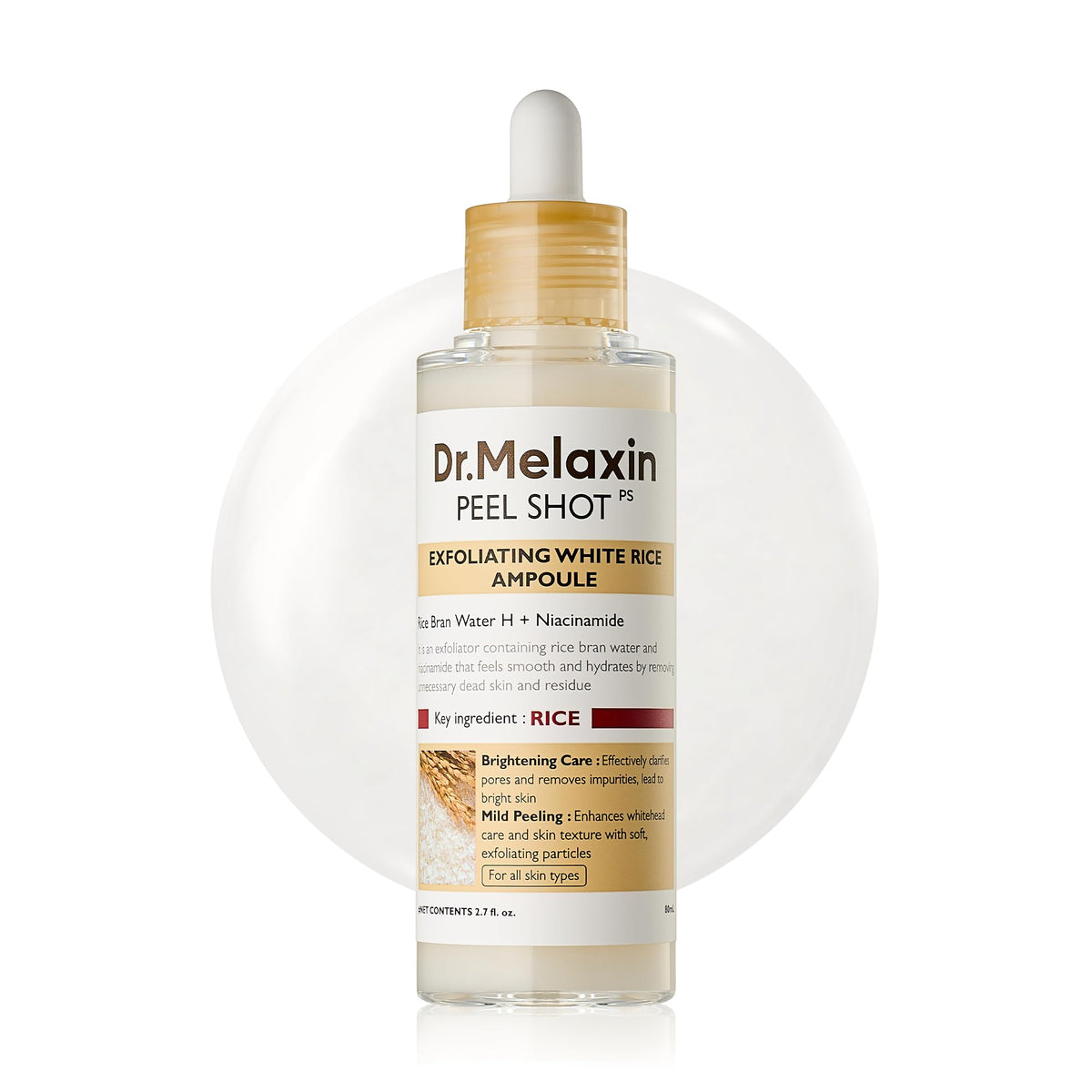 Dr.Melaxin Peel Shot Glow, botella brillante para exfoliación suave y luminosidad