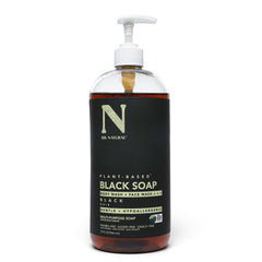 Dr Natural Jabón Negro Líquido Multpropósito limpia rostro y cuerpo con hidratación suave.