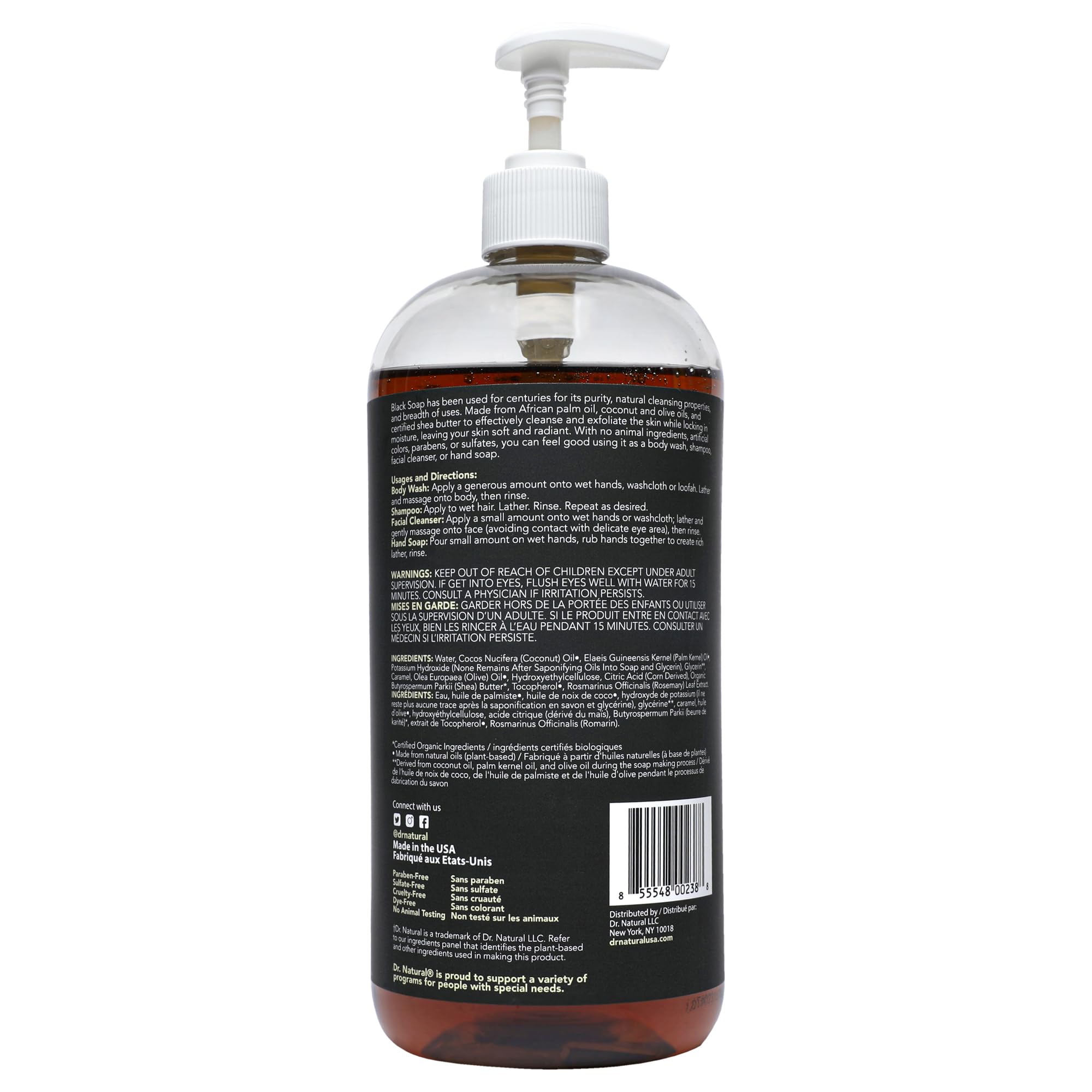 Dr Natural envase de tamaño 32 oz para toda la familia.