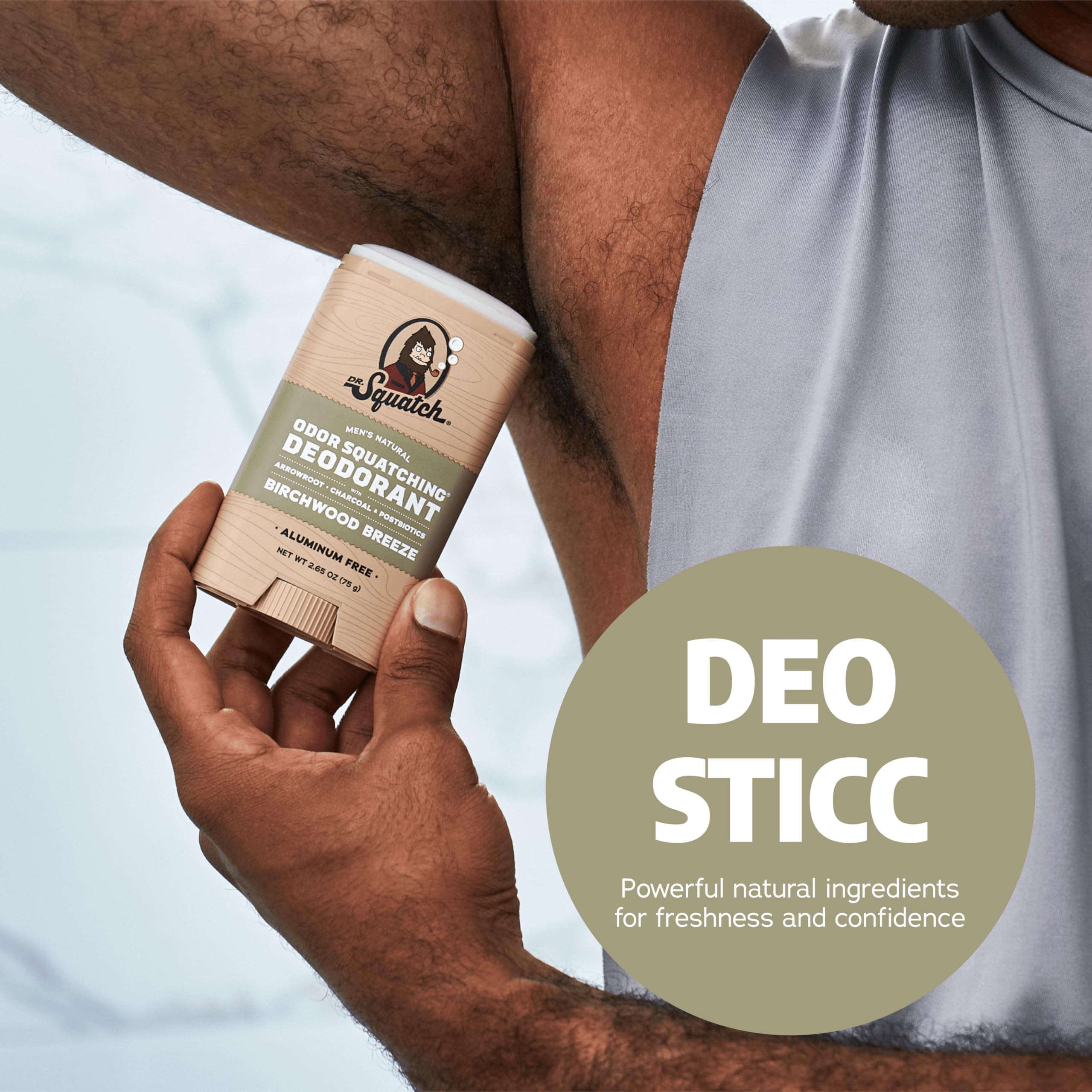 Dr. Squatch Desodorante libre de aluminio, cuidado de la piel y comodidad masculina.