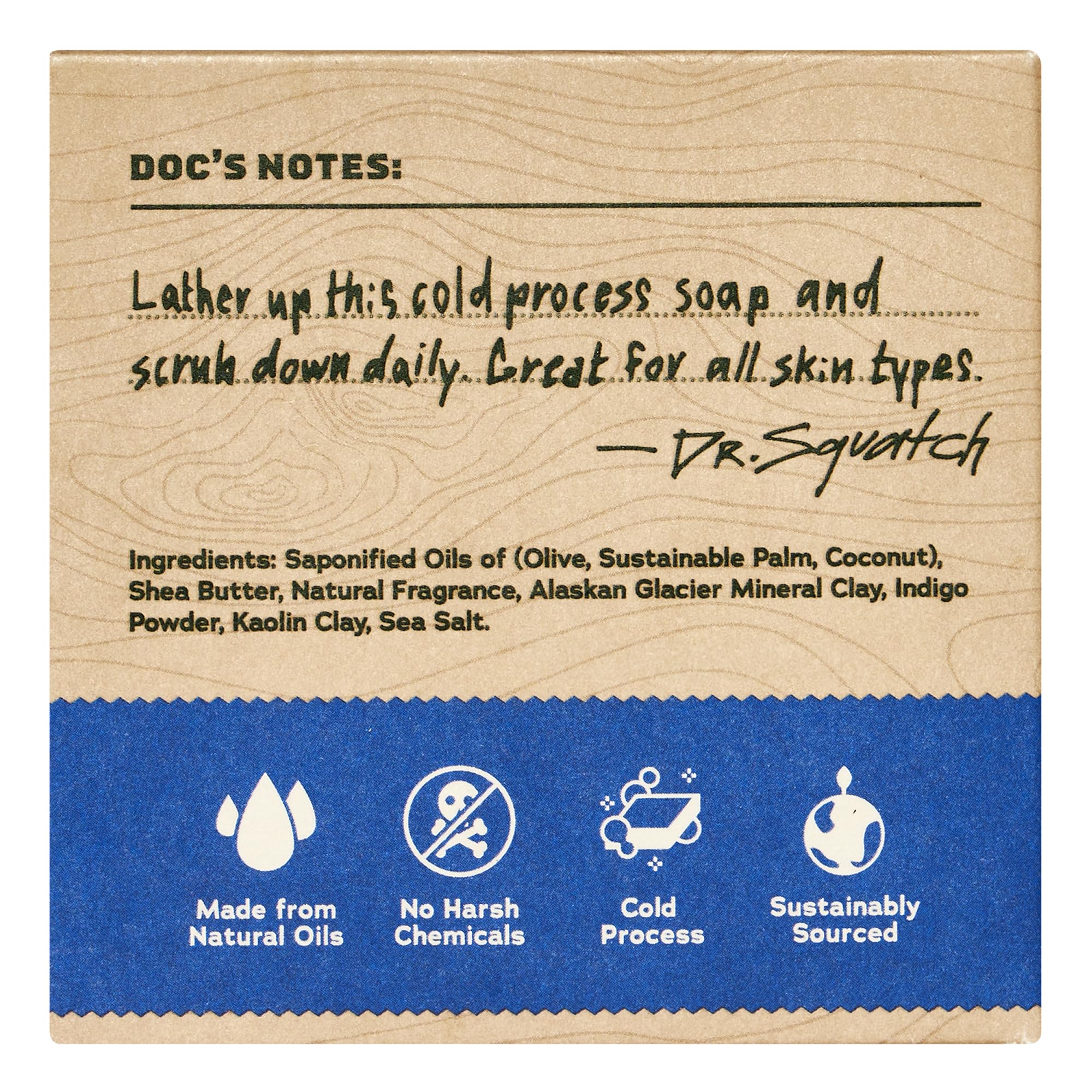 Dr. Squatch Fresh Falls: empaque elegante, regalo ideal para el cuidado masculino.