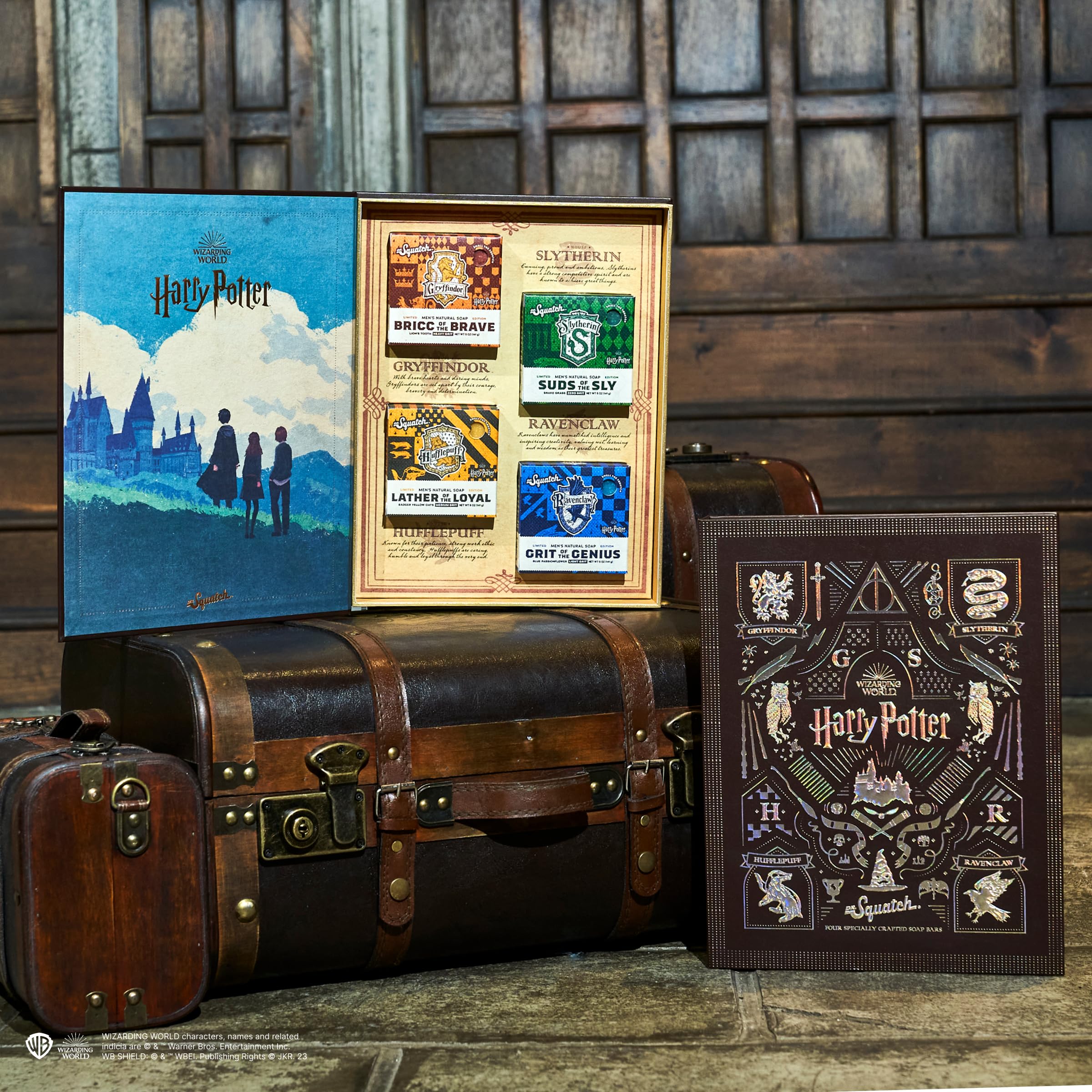 Lot de 4 savons Dr. Squatch Harry Potter, collection complète.
