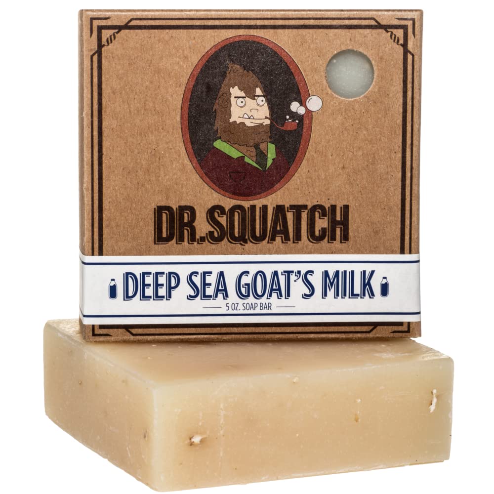 Dr. Squatch jabón natural para hombres, leche de cabra mar profunda, exfolia suavemente.