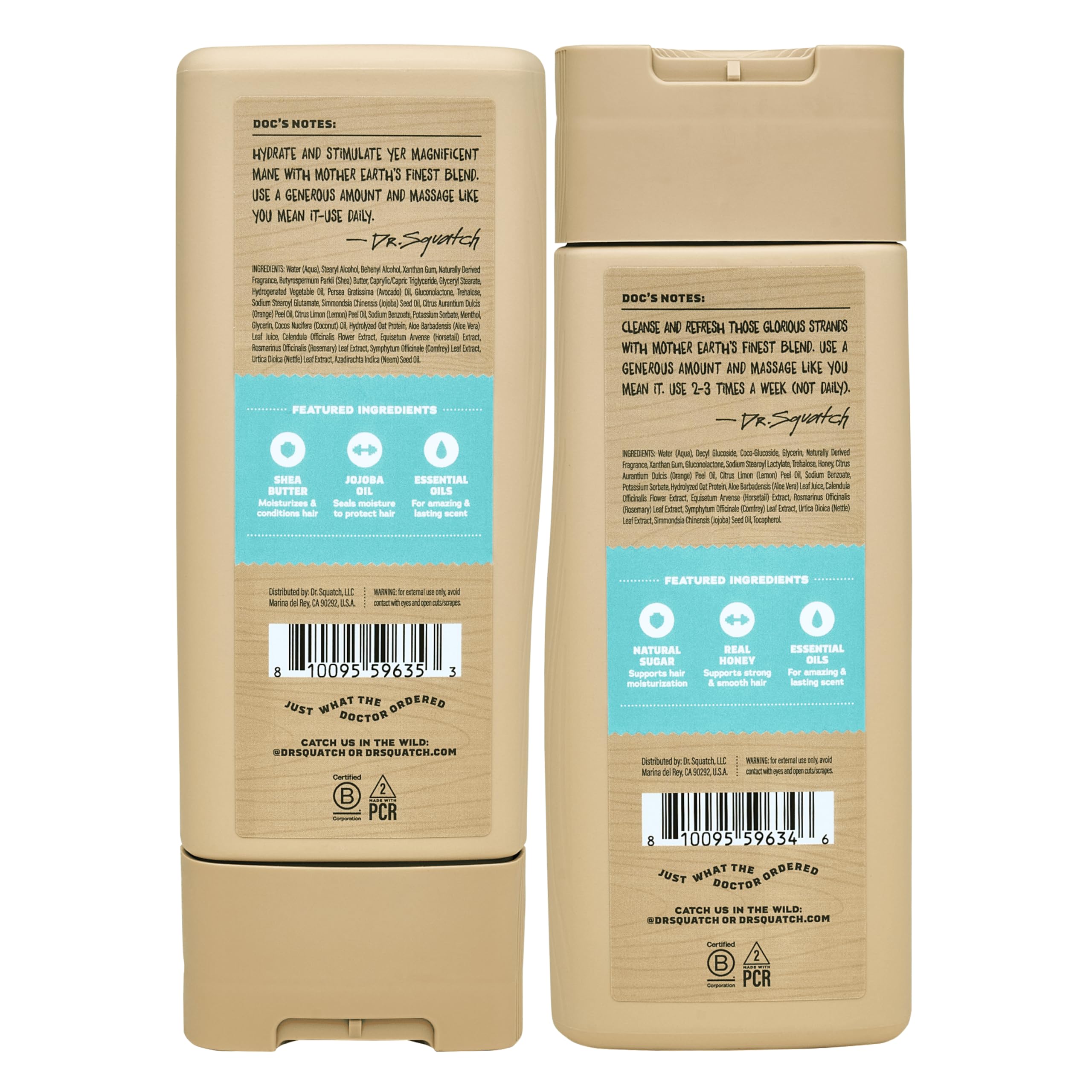 Dr. Squatch Coconut Castaway champú, fórmula con jojoba para brillo natural