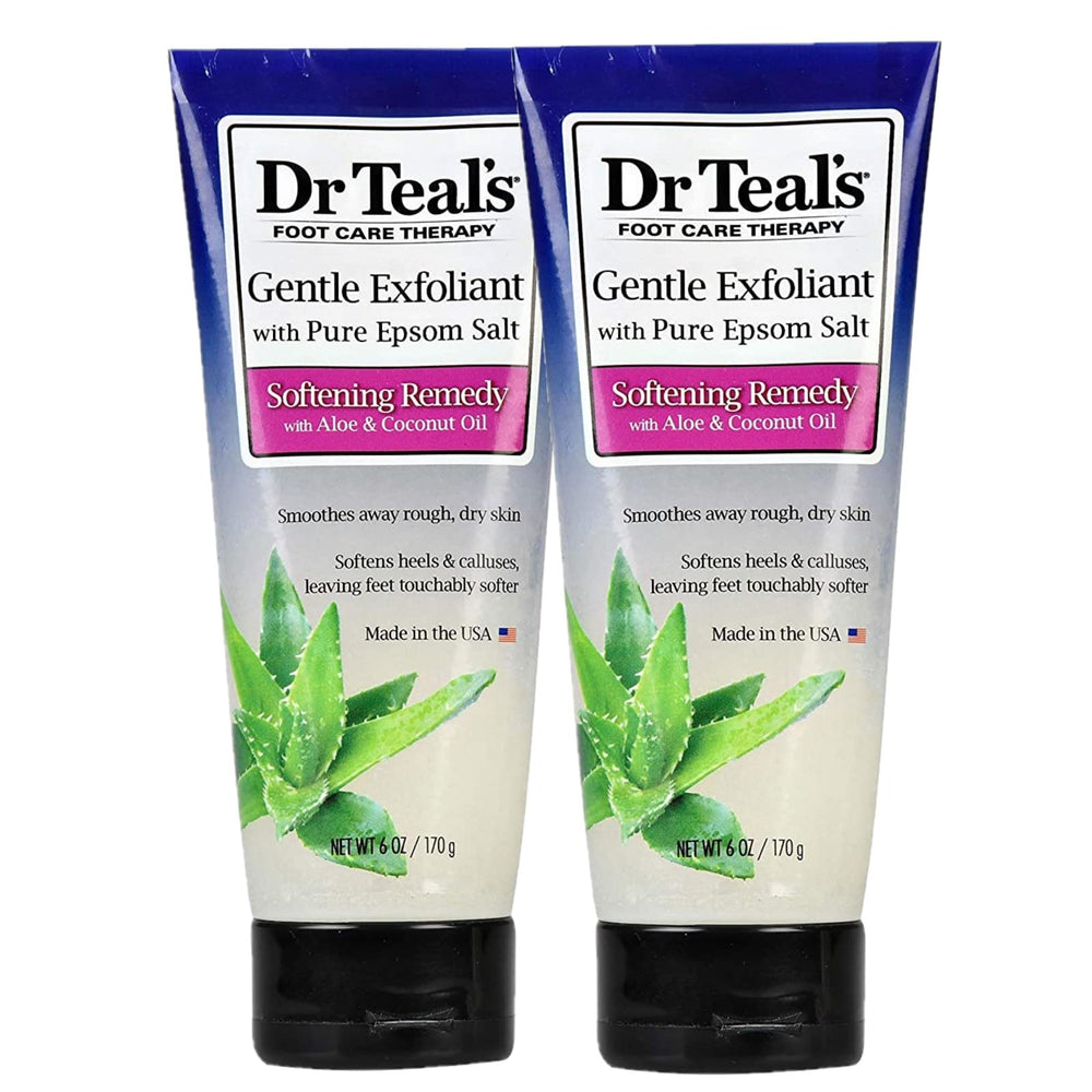 Dr Teal's exfoliante de pie con aceite de coco suaviza la piel.