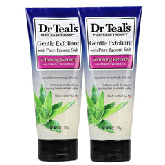 Dr Teal's exfoliante de pie con aceite de coco suaviza la piel.
