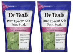 Dr Teal's sal de Epsom para pies con menta, baño refrescante para pies cansados.
