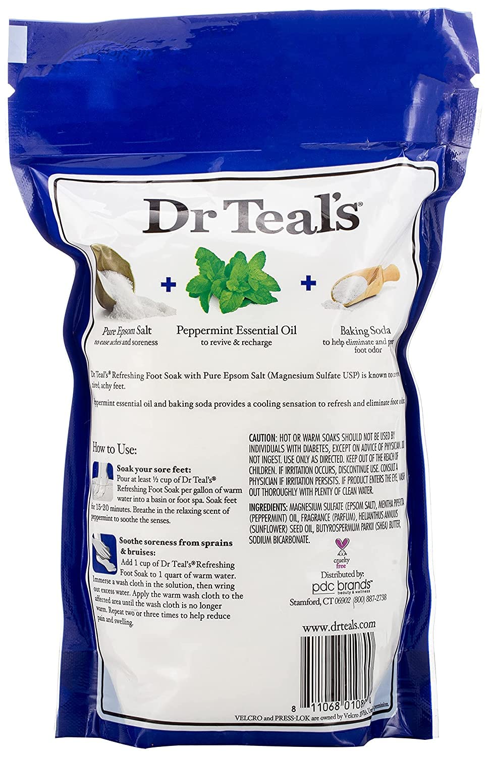 Dr Teal's set regalo para pies con sal de Epsom y menta, aroma fresco al terminar el día.