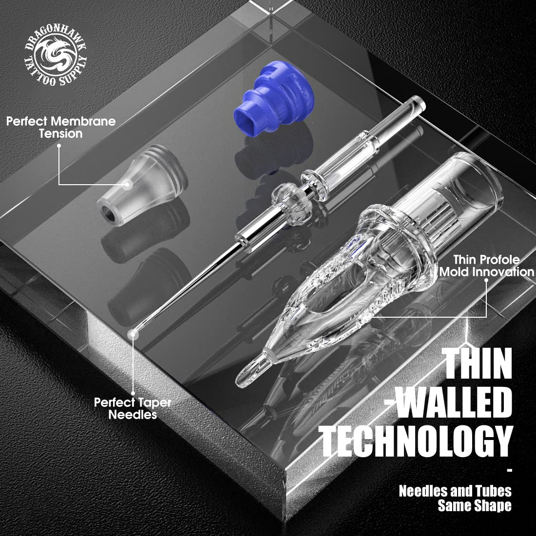 Dragonhawk cartuchos permiten compatibilidad con máquinas rotativas para mayor versatilidad.