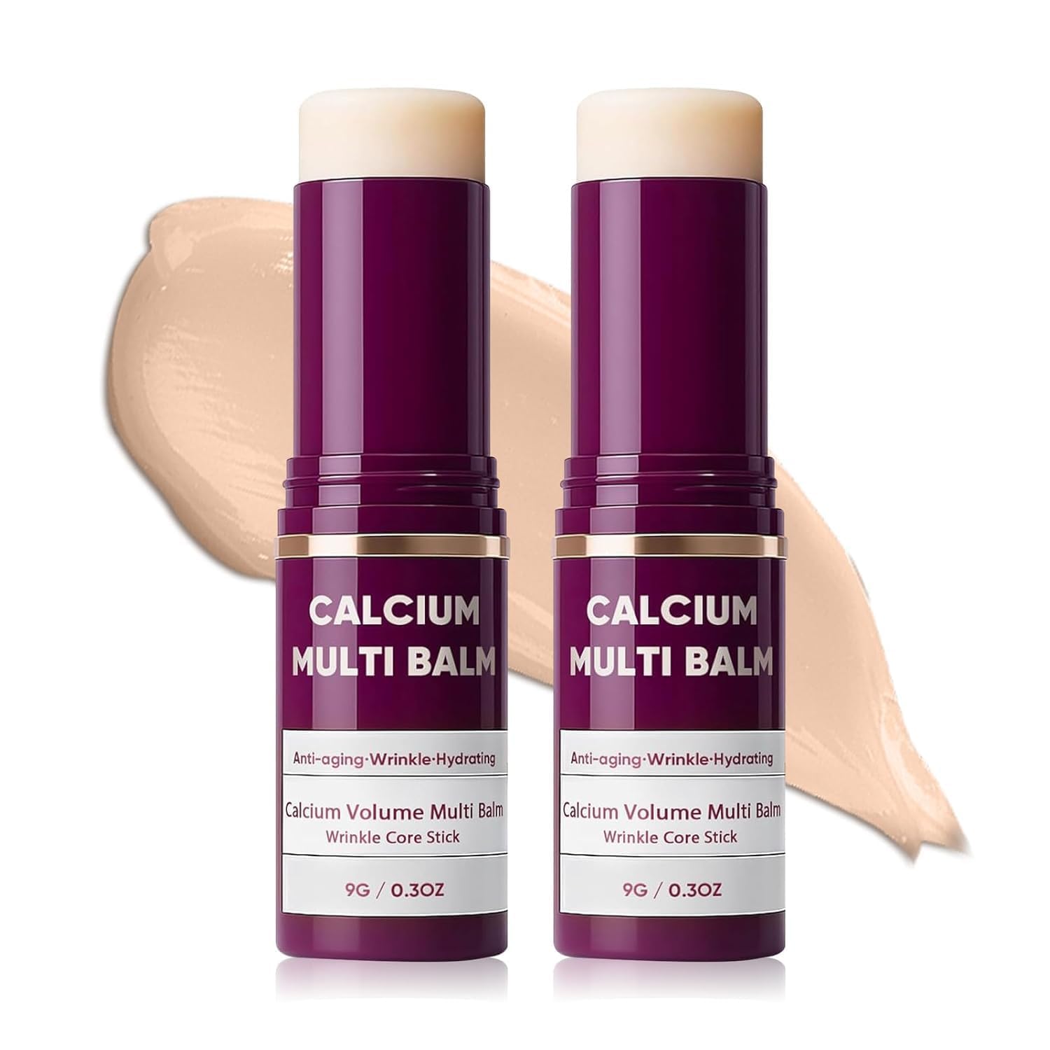 DreamCatching Calcium Multi Balm Stick on the face for all-day hydration and smoother skin.