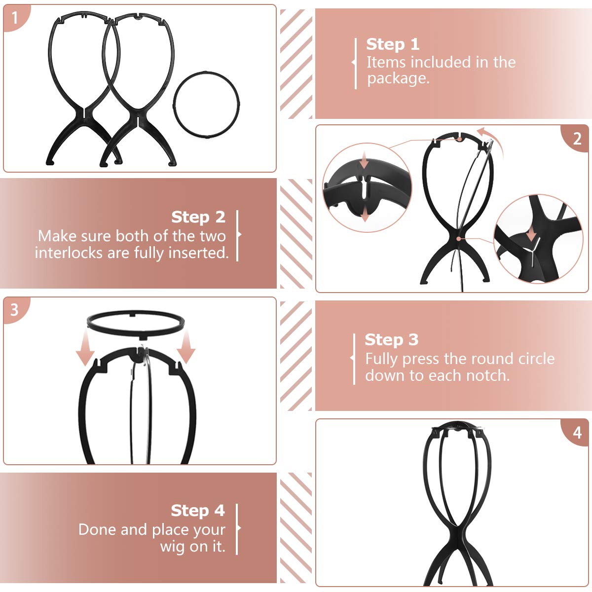 Dreamlover: soporte de cabeza para pelucas, ideal para viajar y almacenar