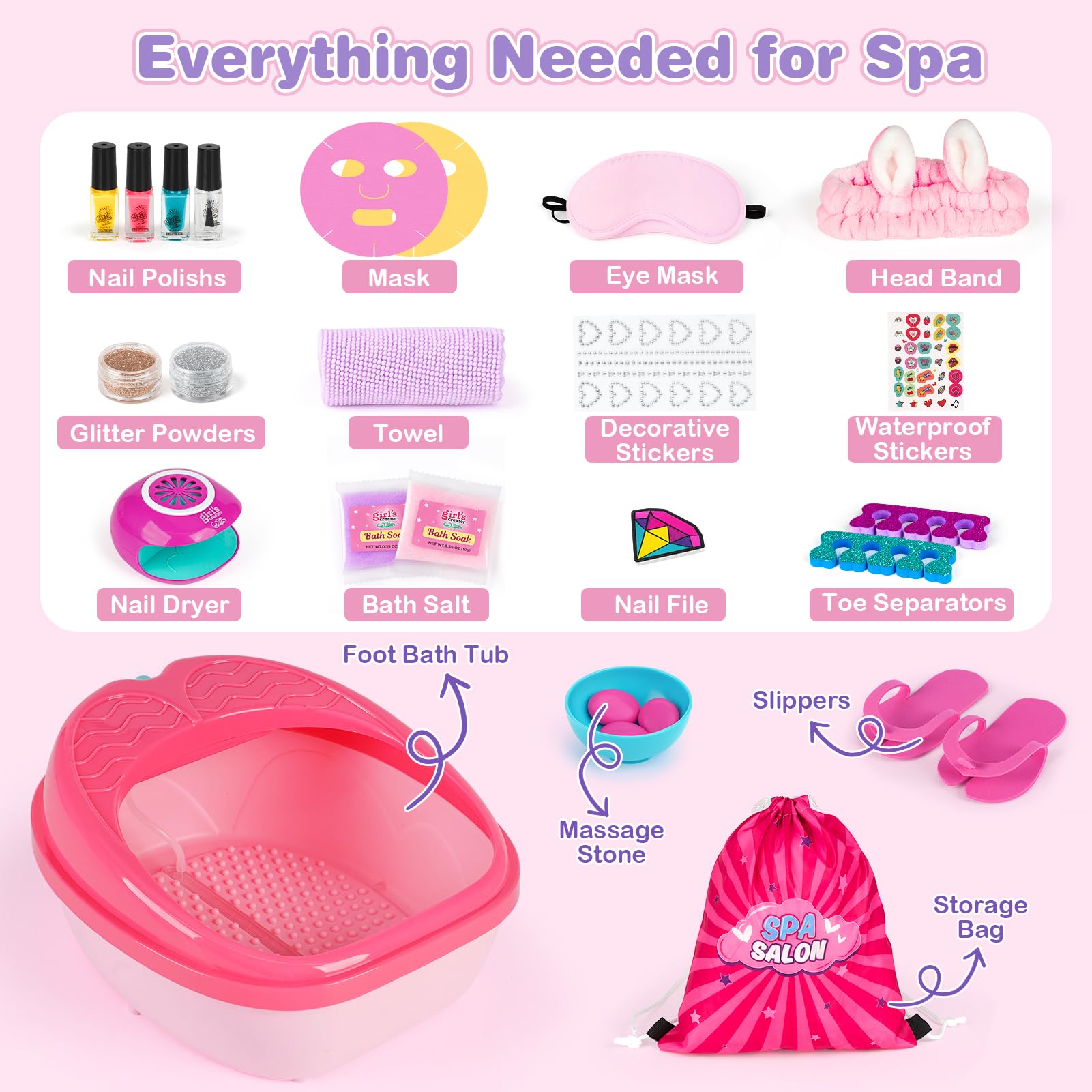 Dreamon Kids kit de manicura y pedicura para juego creativo.