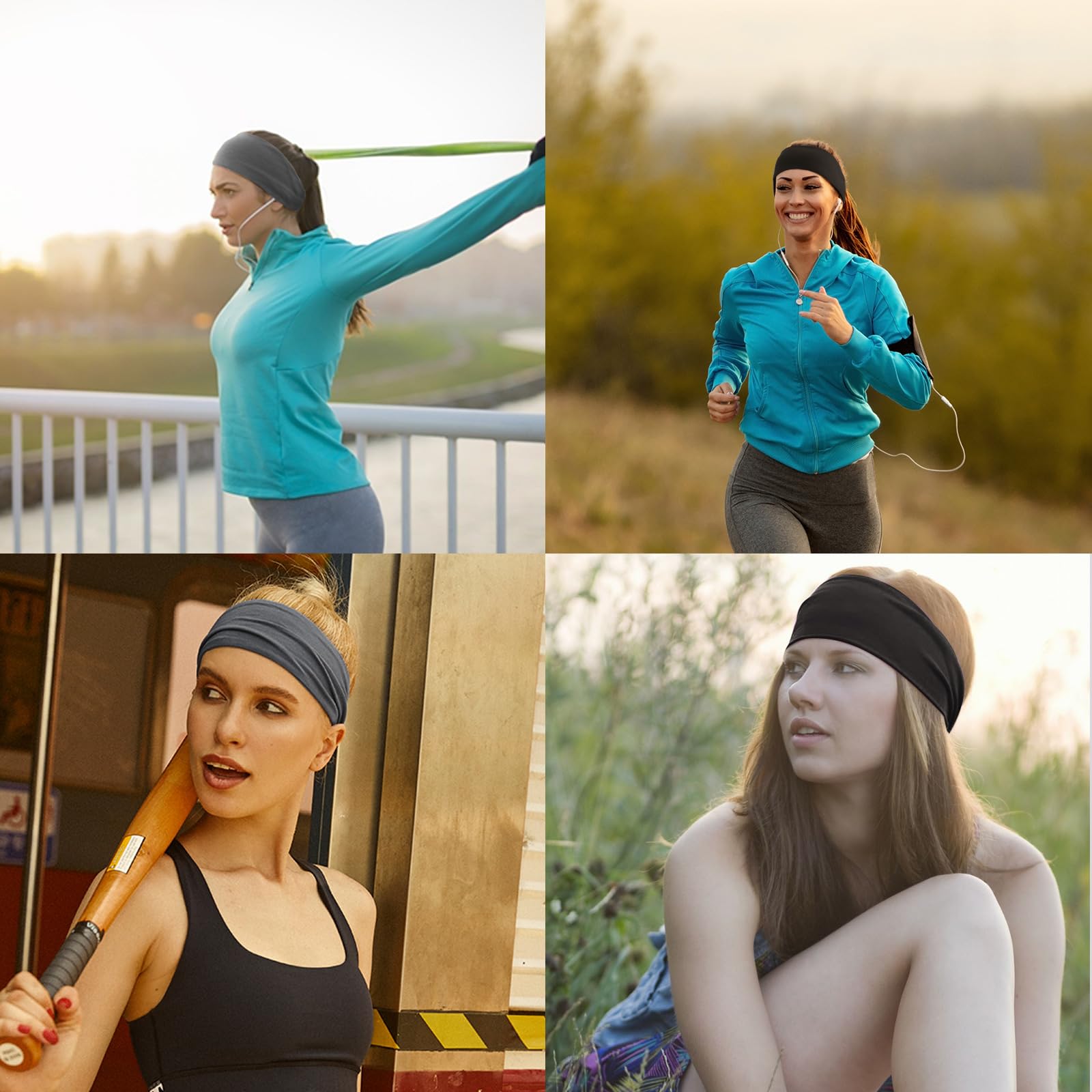 Banda DRESHOW absorbe sudor, ideal para entrenamiento aeróbico y carrera.
