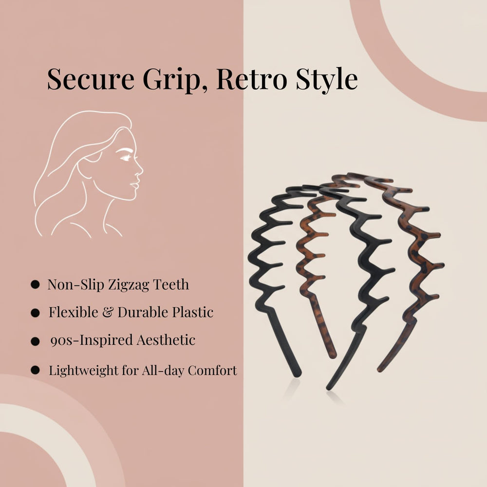 Diadema Dresyu Zig Zag estilo retro 90s para look casual.