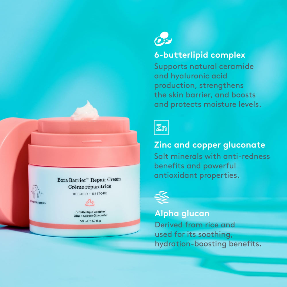 Drunk Elephant Bora Barrier Repair Cream, uso diario y combinado con otros sueros