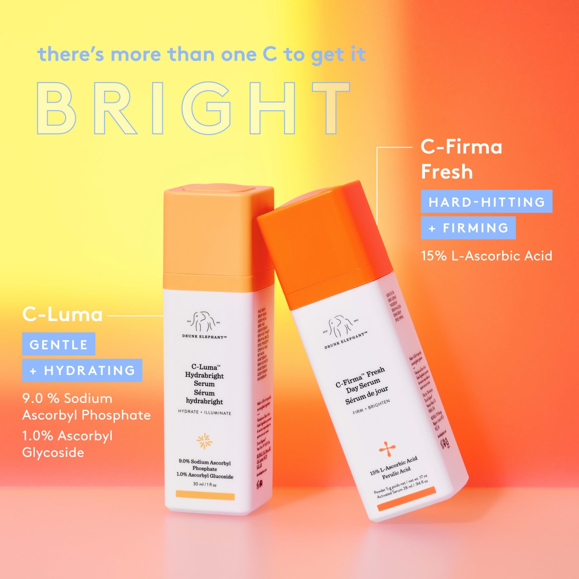 Drunk Elephant C-Luma Hydrabright: envase invertido facilita la dosificación