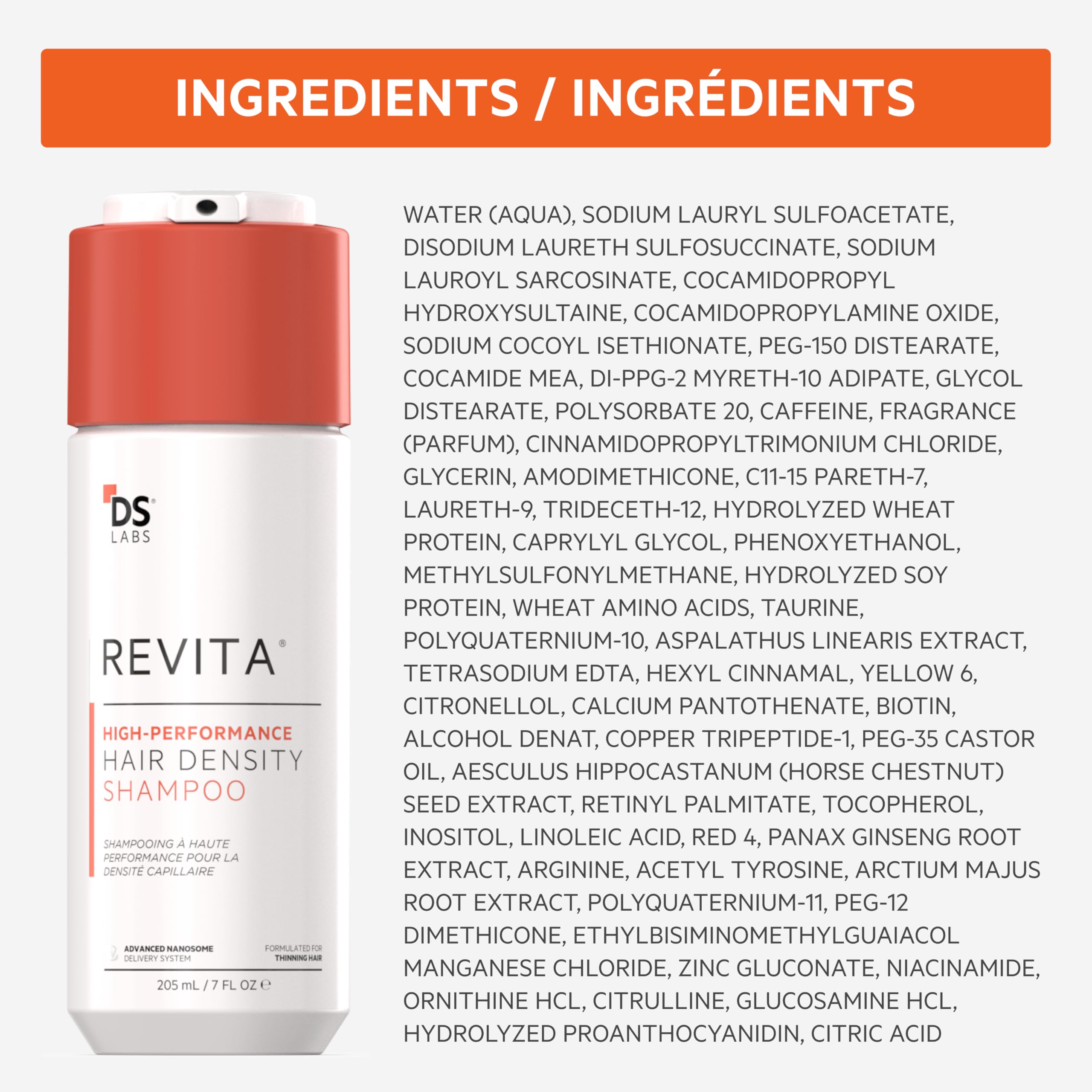 DS Labs Revita Champú para hombres y mujeres, uso diario ligero.