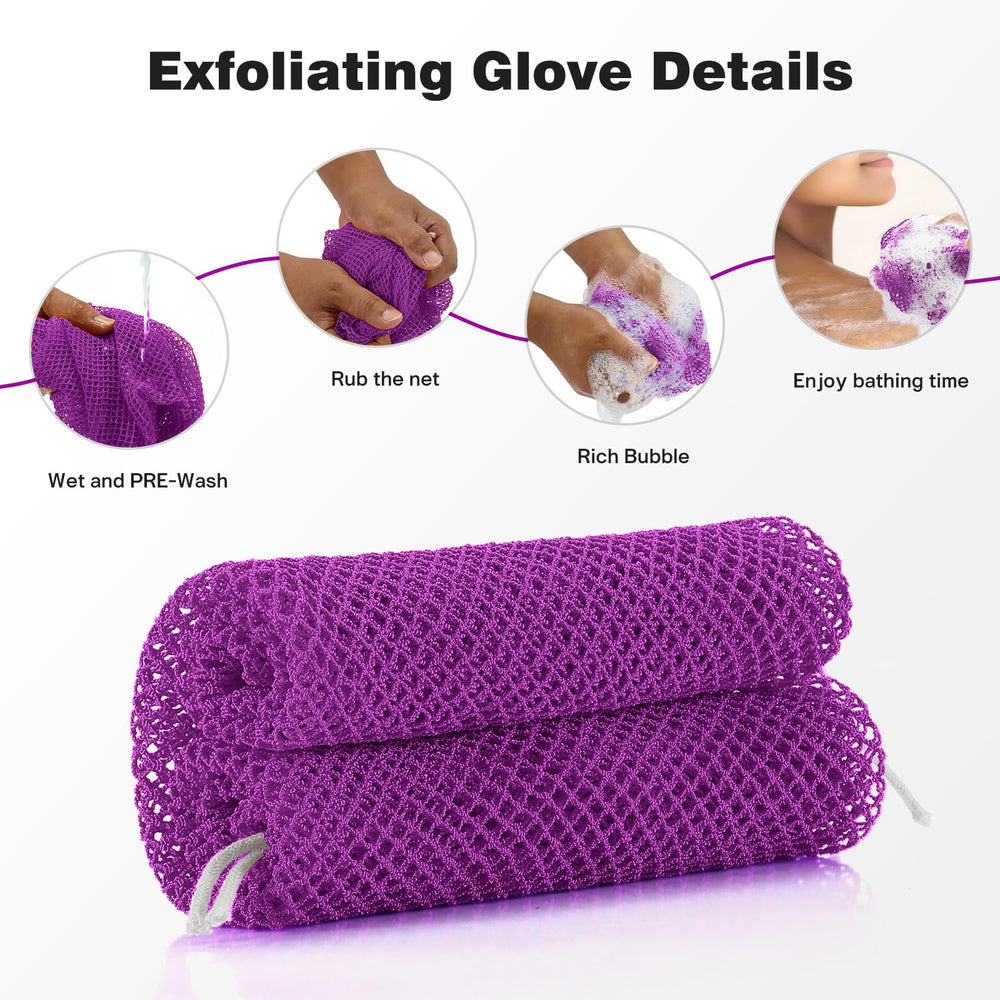 DTFRLD esponja de malla para cuerpo, exfoliación suave