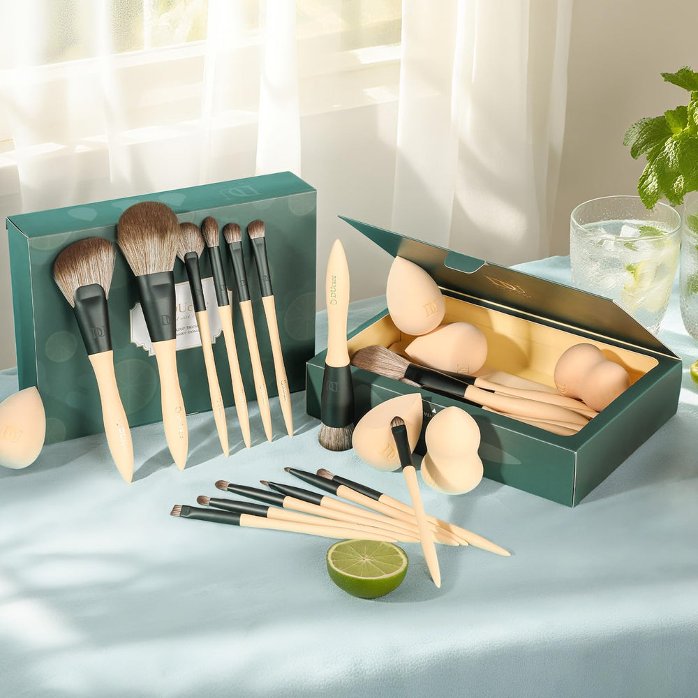 DUcare brochas maquillaje lime-series 14 piezas faciales