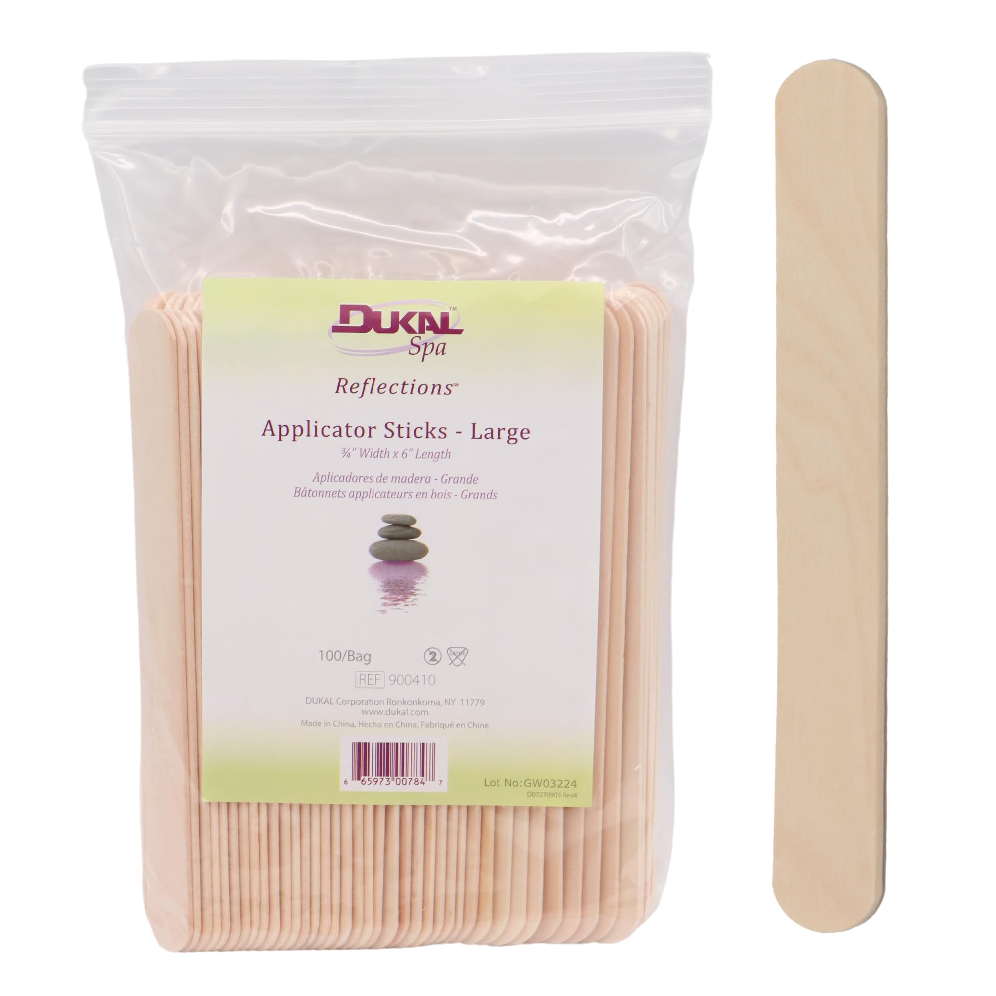 Dukal palitos grandes de madera para cera, agarre cómodo y cobertura amplia.