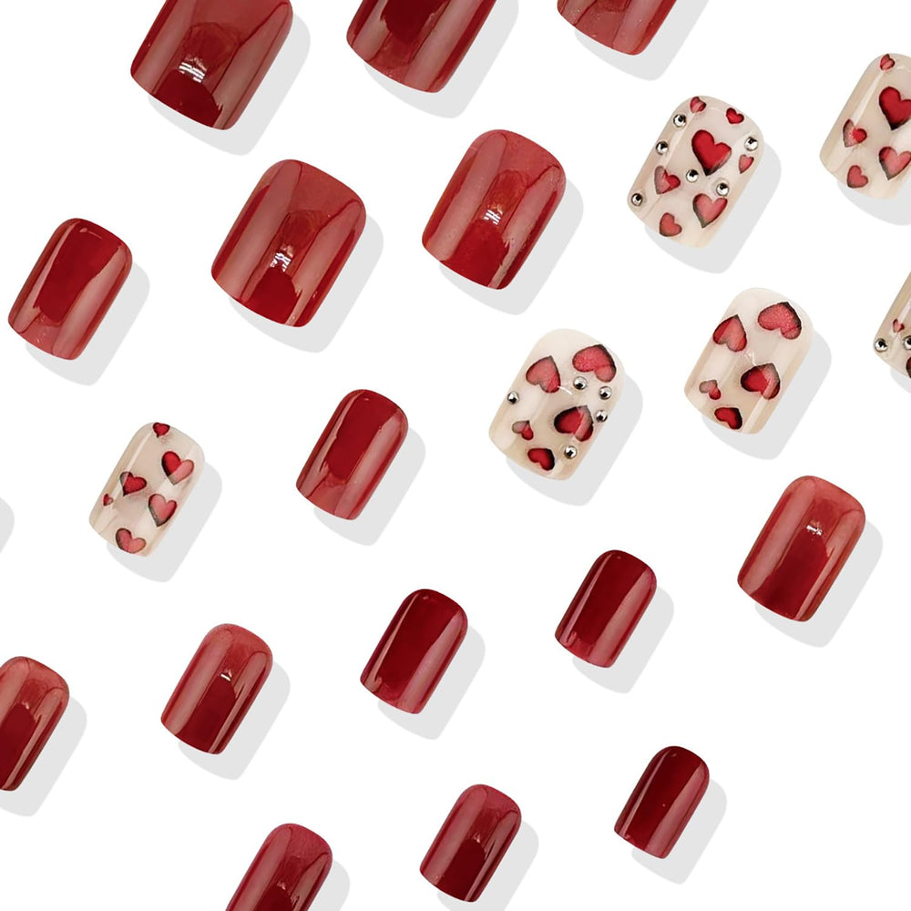 Dulyork uñas postizas adhesivo gel con purpurina, acabado rápido.