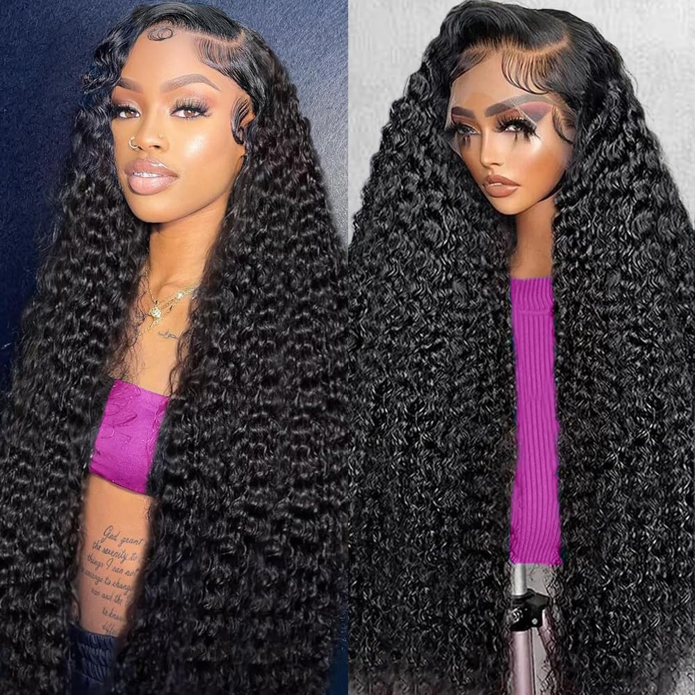 Peluca Dundix con onda profunda y encaje frontal 13x6 para un look natural en eventos.