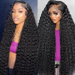 Peluca Dundix con onda profunda y encaje frontal 13x6 para un look natural en eventos.